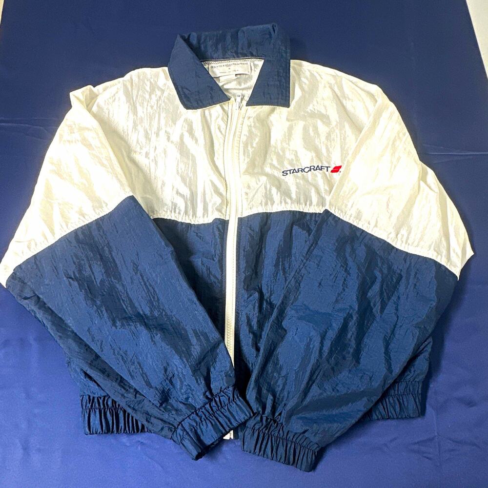 VTG 80s StarCraft Boats Windbreaker Jacket Small Made in USA Colorblock Nylon
